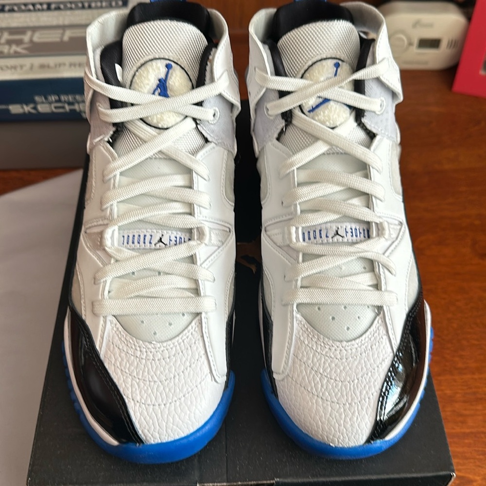 Brand New Jordans, Blue,white and black